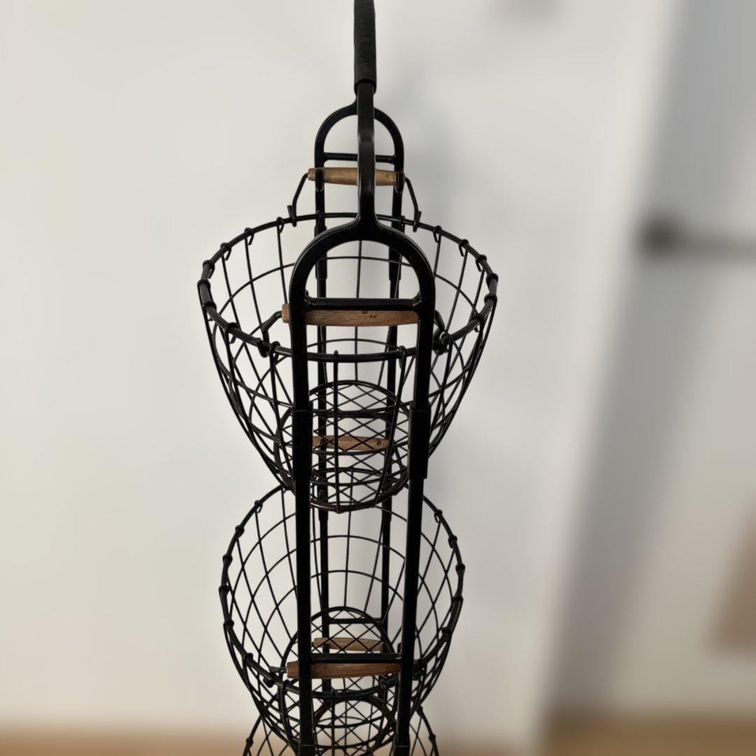 ブラック 3段ワイヤーバスケット