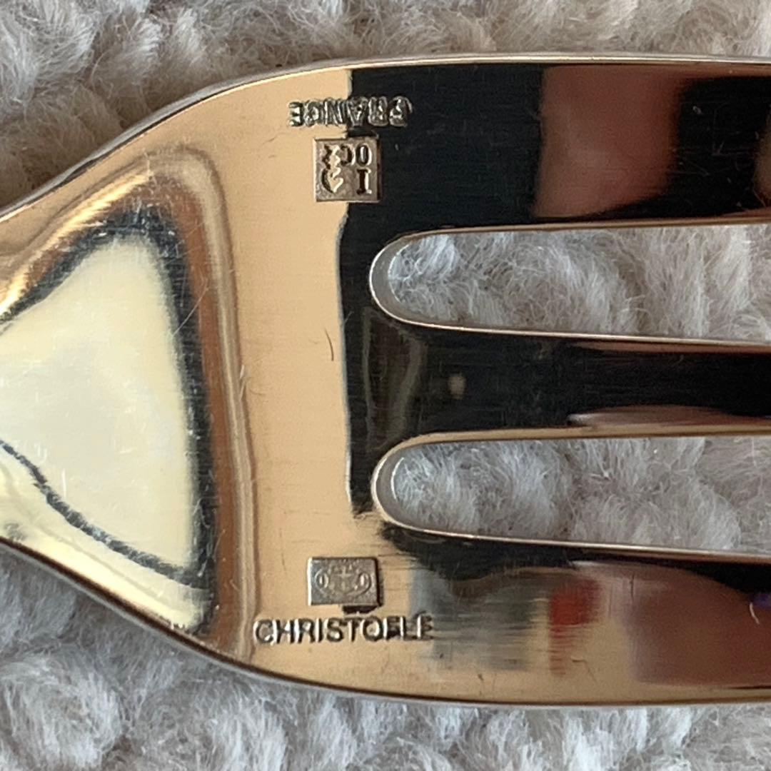 美品　クリストフル　ケーキフォーク　6本セット　銀メッキ　FRANCE刻印あり