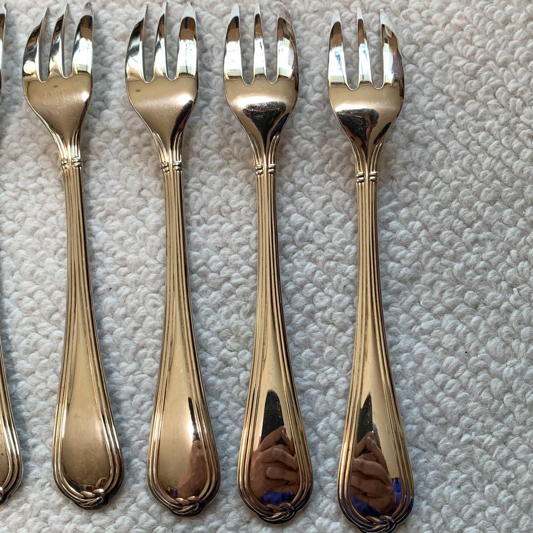 美品　クリストフル　ケーキフォーク　6本セット　銀メッキ　FRANCE刻印あり