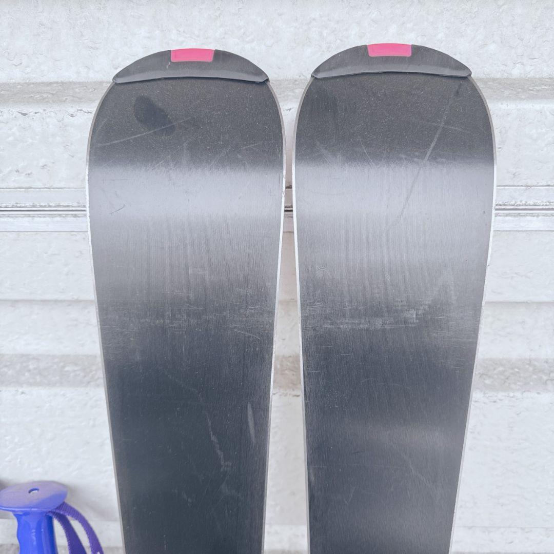 KAZAMA スキー板 ストック ピンク/ホワイト/パープル セット