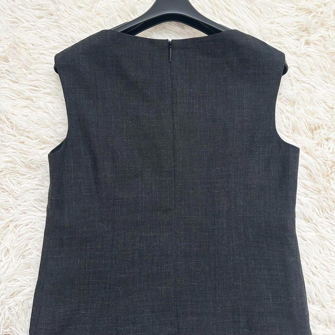 極美品 ルネ 近年 フロントレース パールボタン ノースリーブワンピース XS