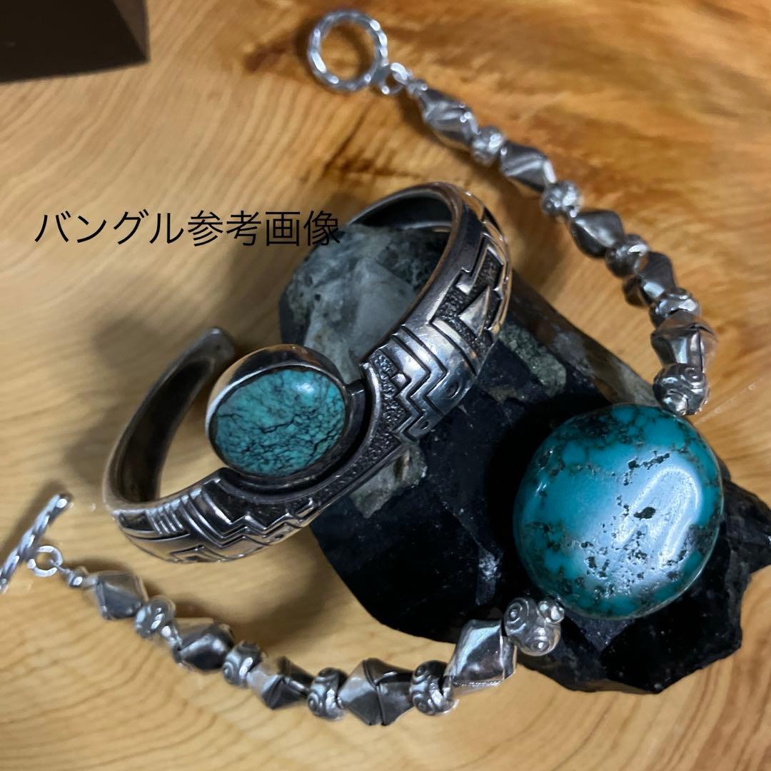 チベット・ターコイズ とカレンシルバーのシルバーブレスレット