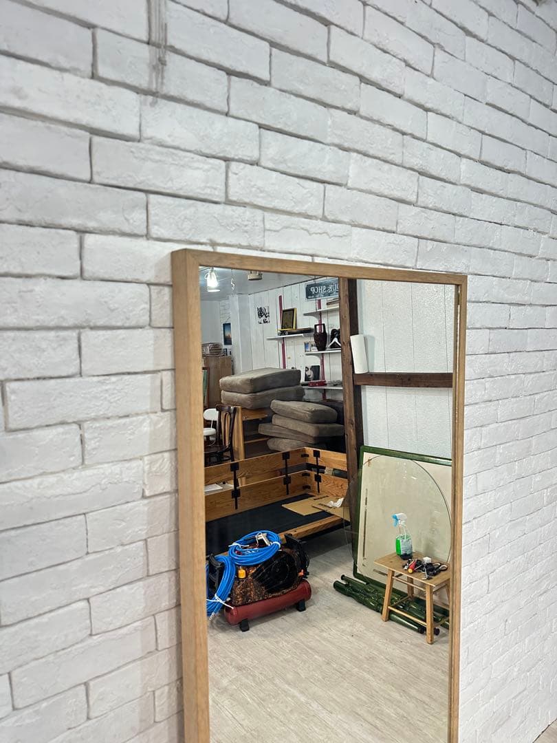 【Haneki 】IKEA イケア　ミラー　鏡　木製　フレーム　姿見