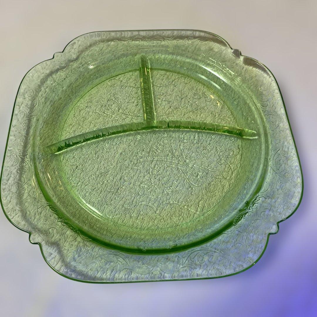 ビンテージ　フェデラル(検)　3コンパートメント　デプレッショングラス ２