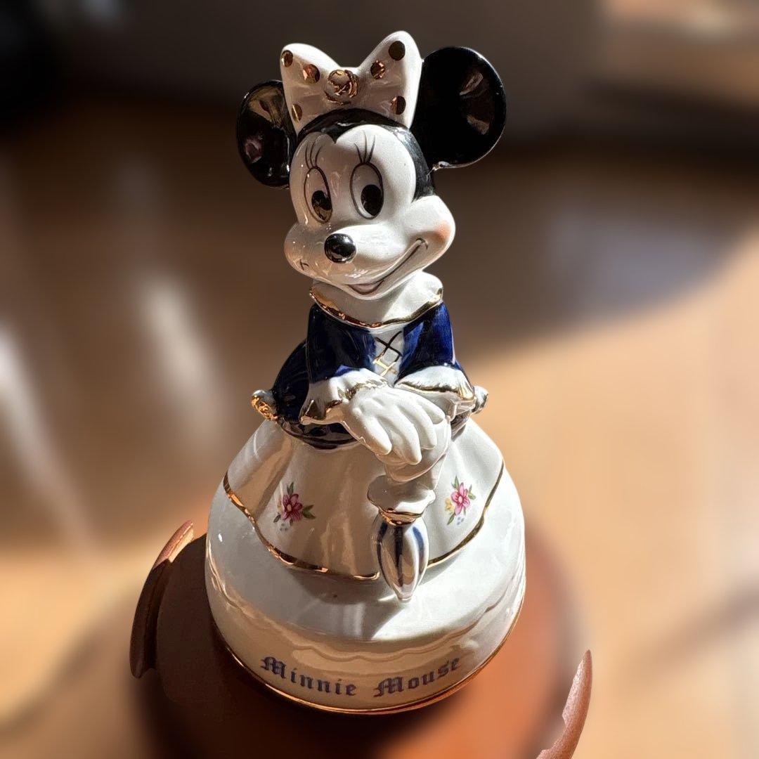 ★希少、レア、レトロ★ミッキーマウス オルゴール 陶器ミュージックボックス日本製