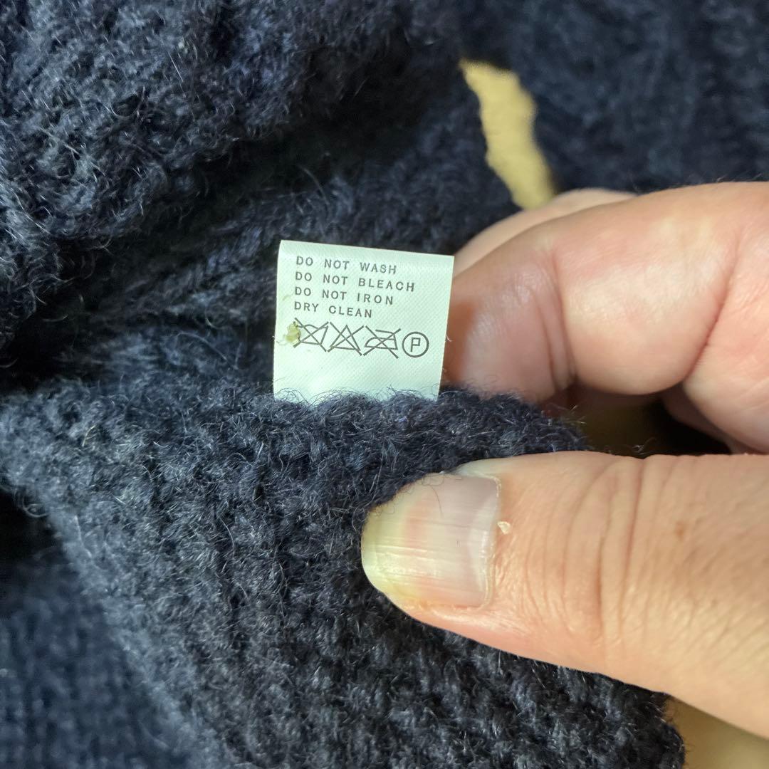 英国製 インバーアラン 3A ランバー カーディガン L相当 緑タグ ブラック黒