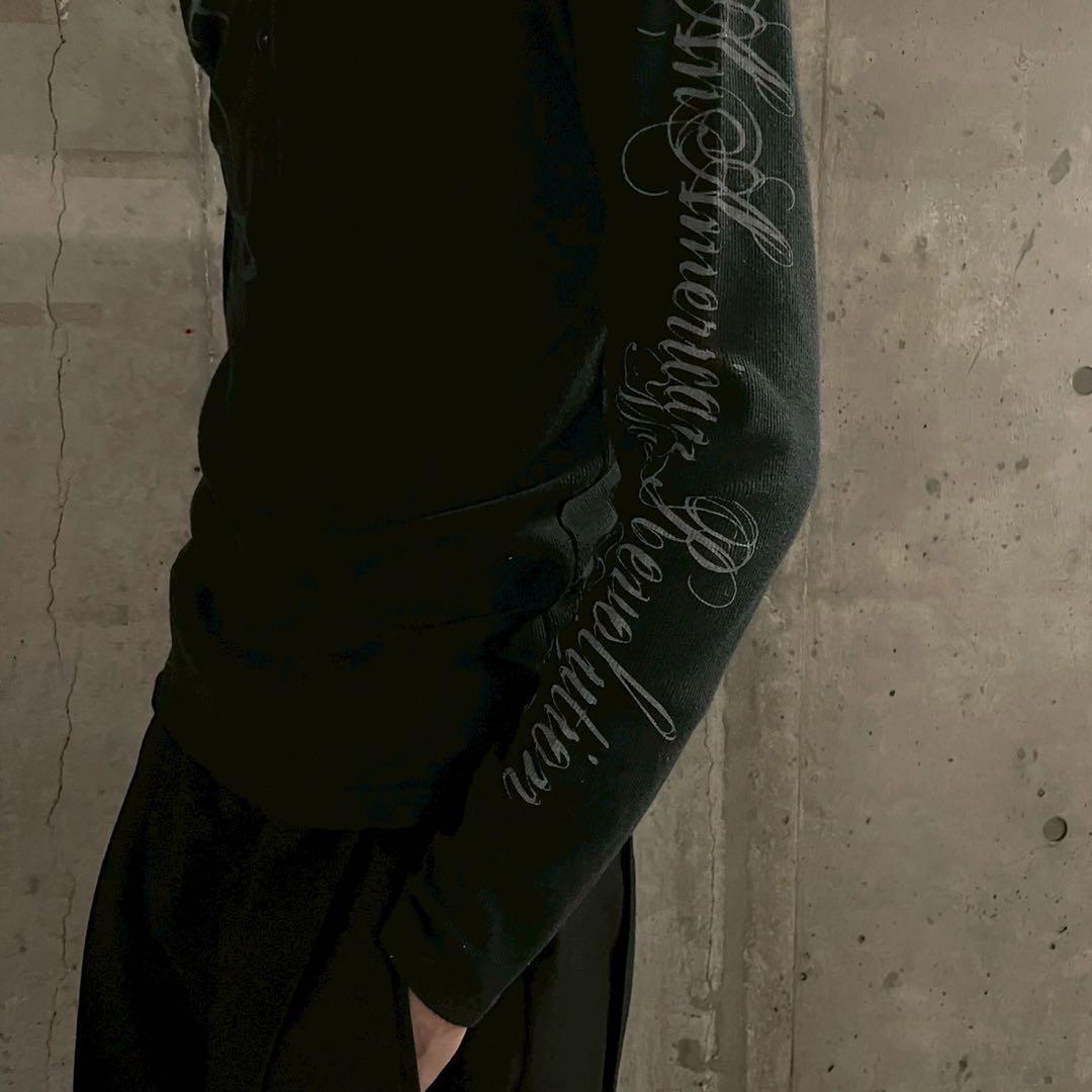 00's Y2K スタッズ プリント サーマル カットソー グランジ アーカイブ