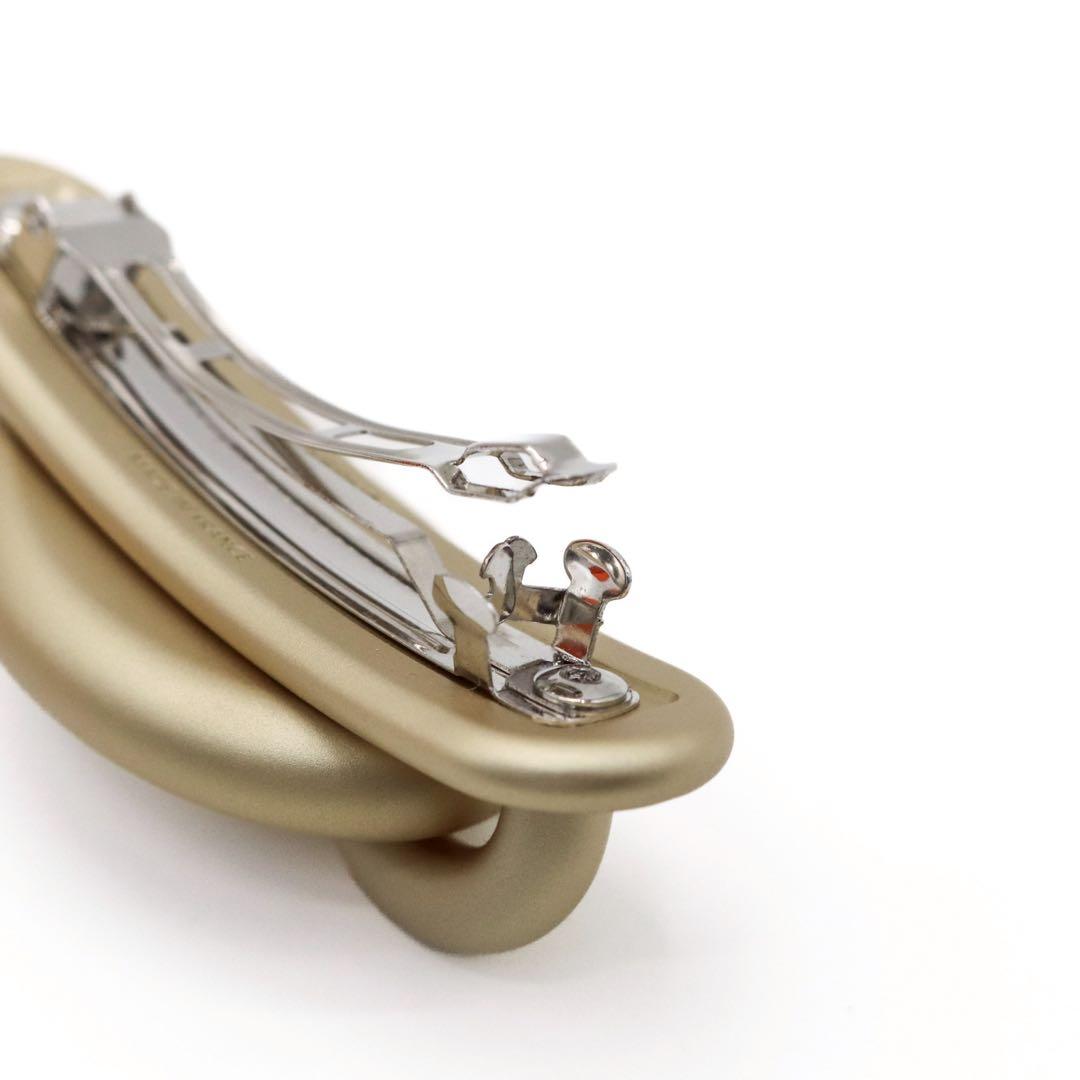 【極美品】エルメス トリ マイヨン シェーヌダンクル バレッタ GP ゴールド