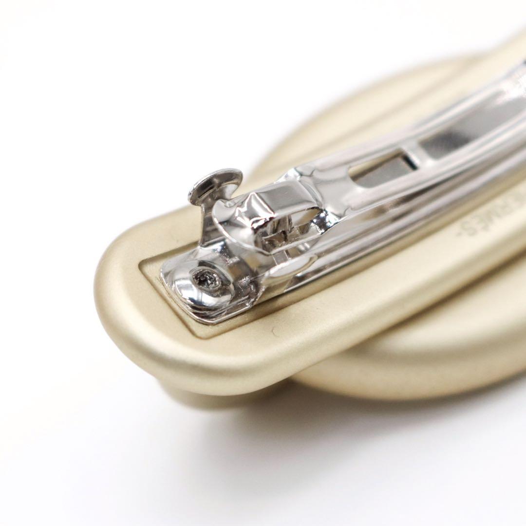 【極美品】エルメス トリ マイヨン シェーヌダンクル バレッタ GP ゴールド