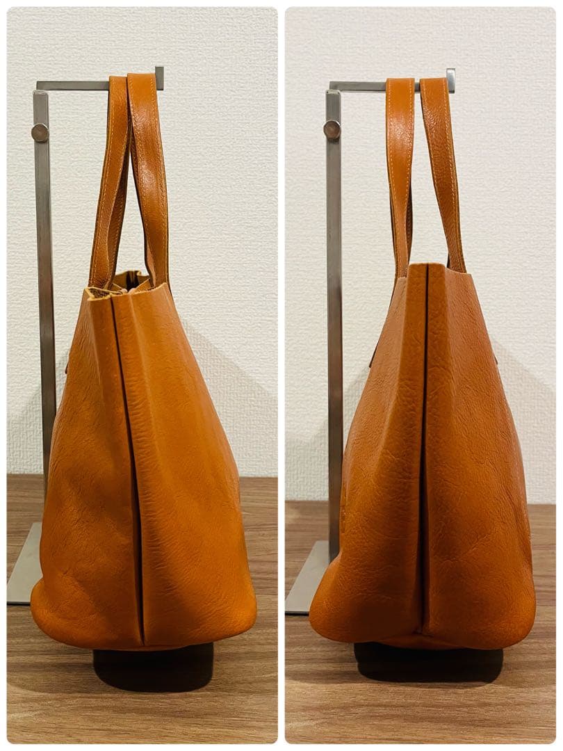 【極美品】イルビゾンテ トートバッグ レザー 型押しロゴ キャメル ハンドバッグ