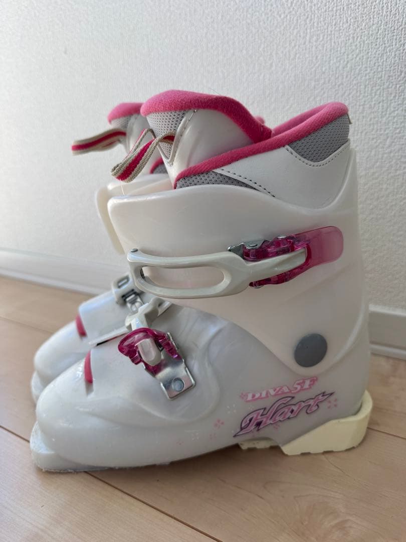 ジュニア　125cmスキー板＆ブーツセット　ワンピース柄