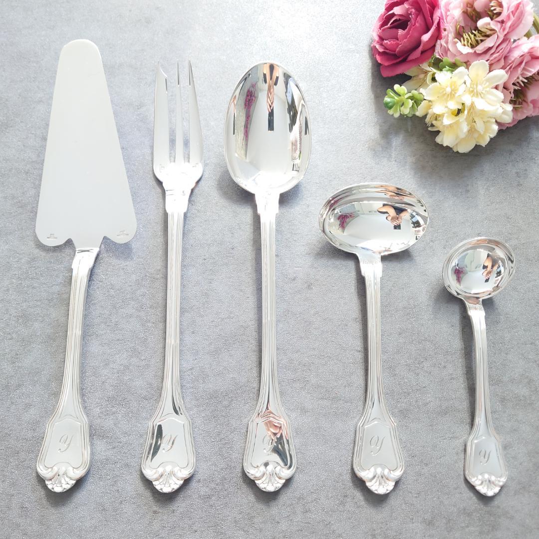 格安 美品 クリストフル ポートロイヤル サービングセット 5点