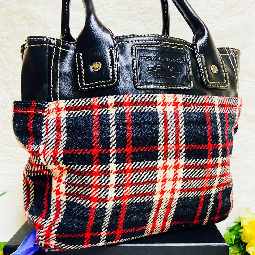  ✨トミーヒルフィガー✨ツイード✨トートバッグ✨肩がけ