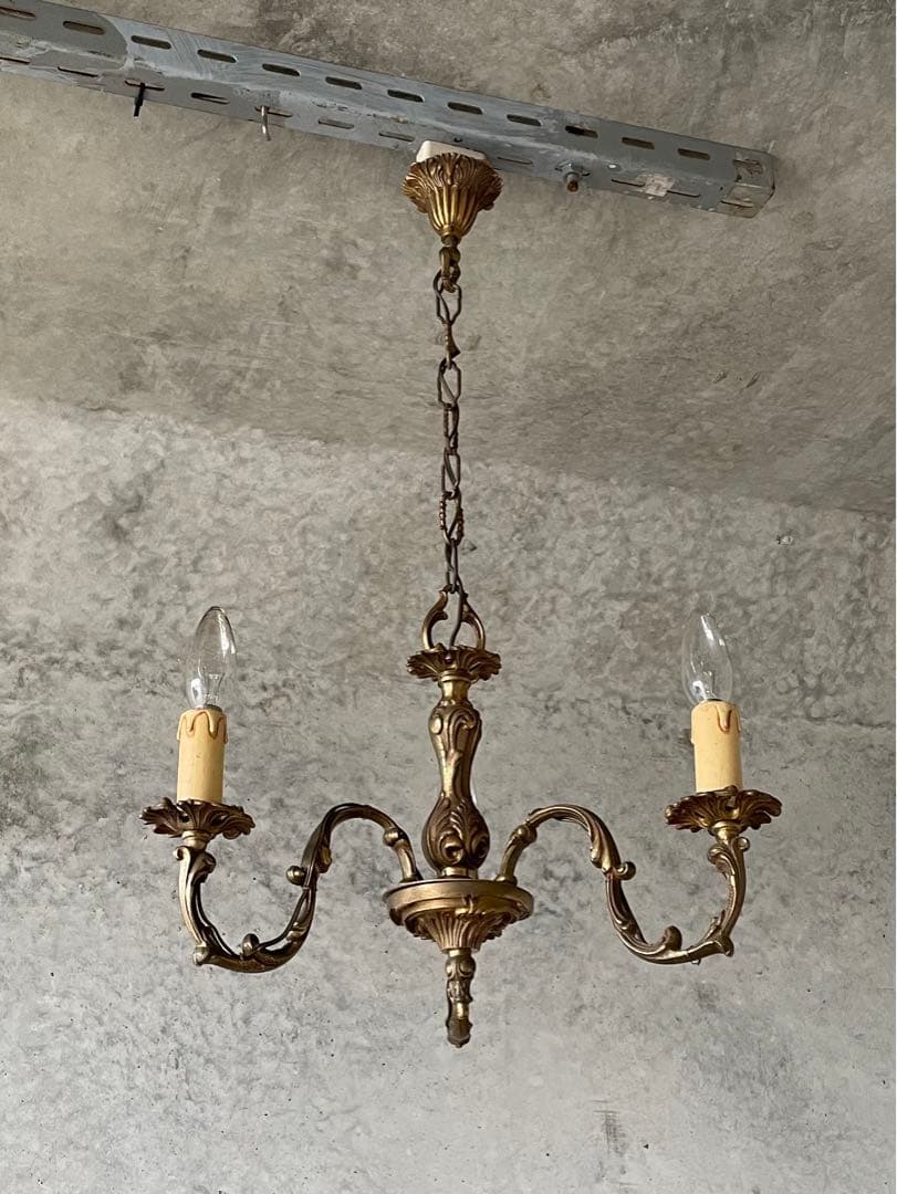 33. 激安！フランス アンティーク シャンデリア 3灯 キャンドル ライト