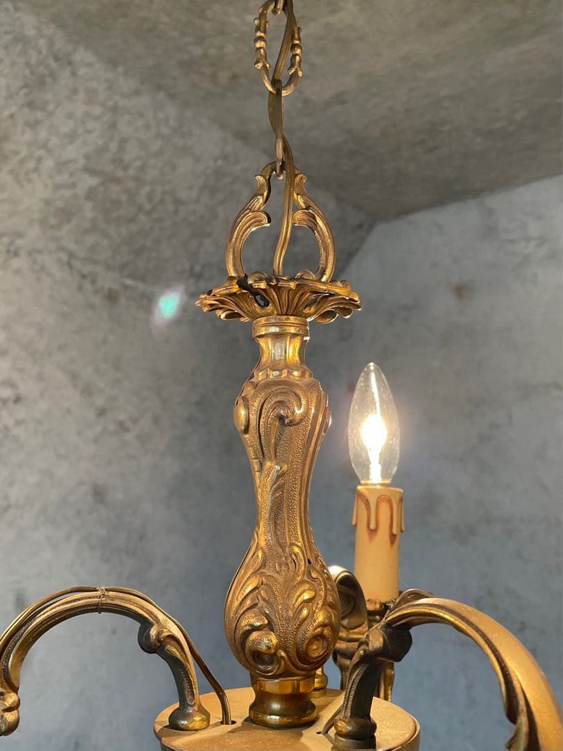 33. 激安！フランス アンティーク シャンデリア 3灯 キャンドル ライト