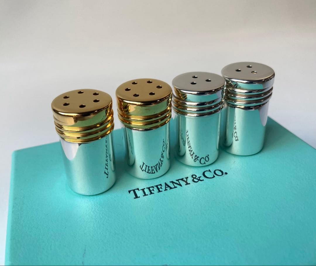 ティファニー　スパイスケース　調味料入れ　ソルト　シルバー　ゴールド　Ag925