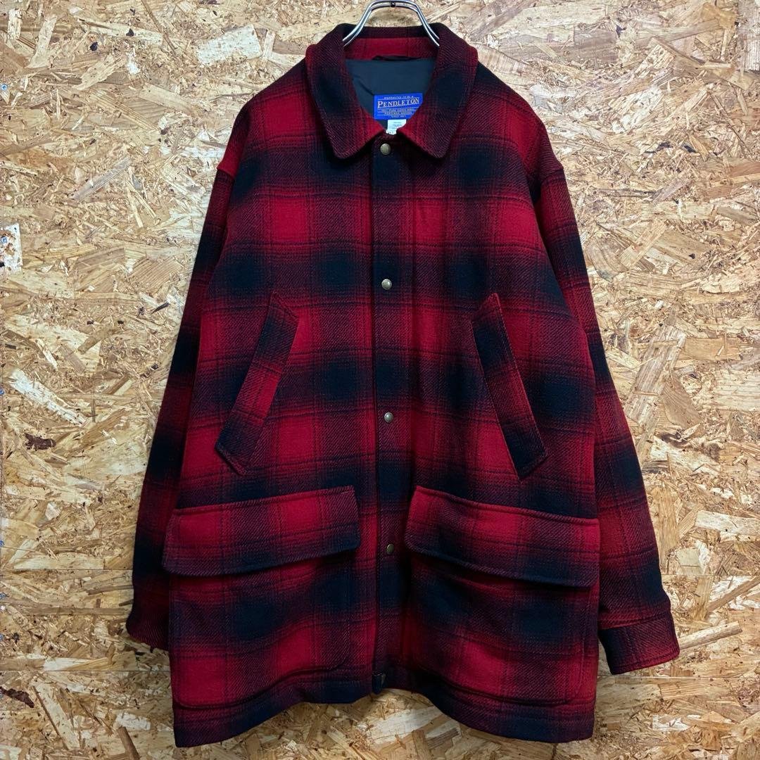 ★USA製★PENDLETON★ウールジャケット★オンブレ★チェック★XL相当★