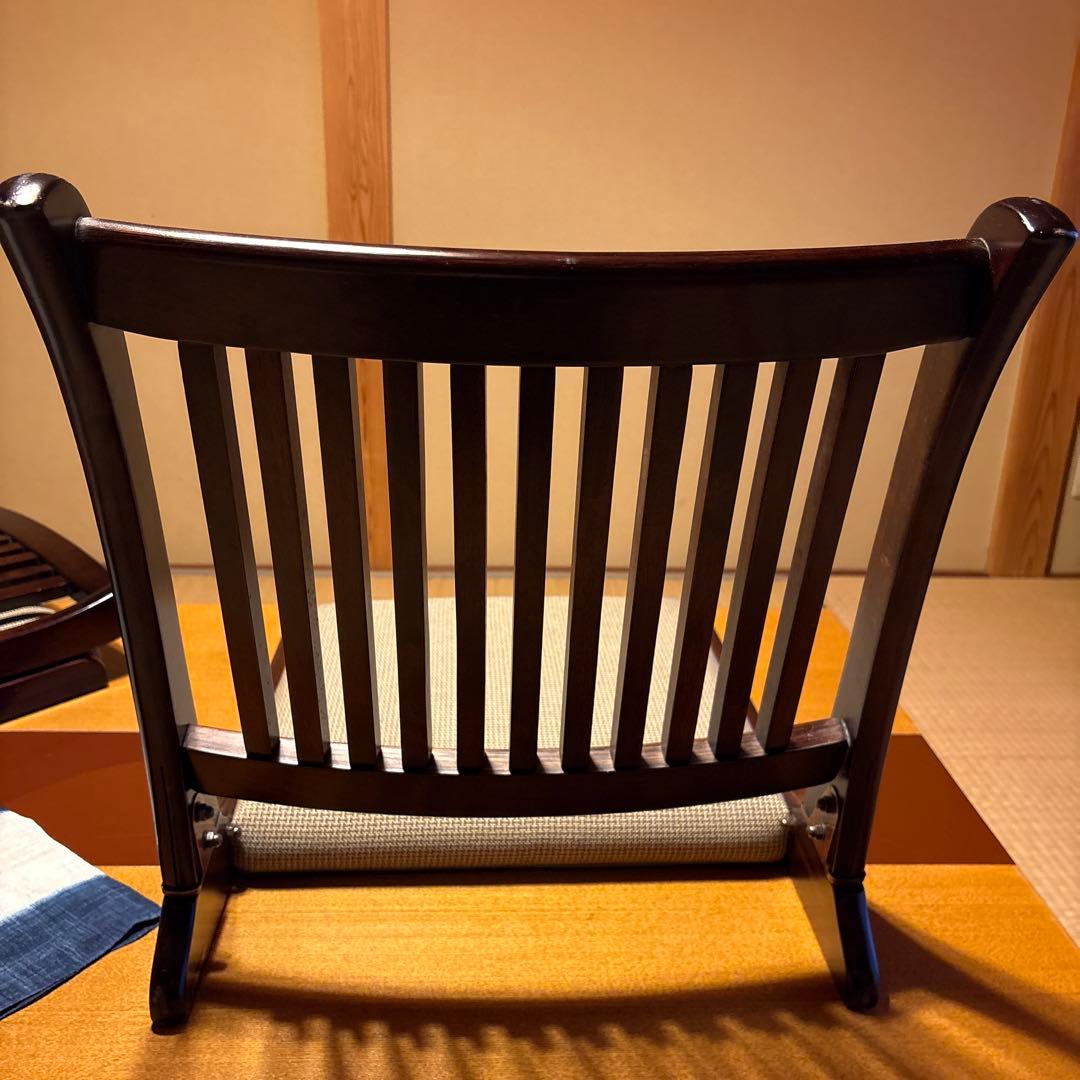 ダークブラウン スラットバック座椅子２脚組