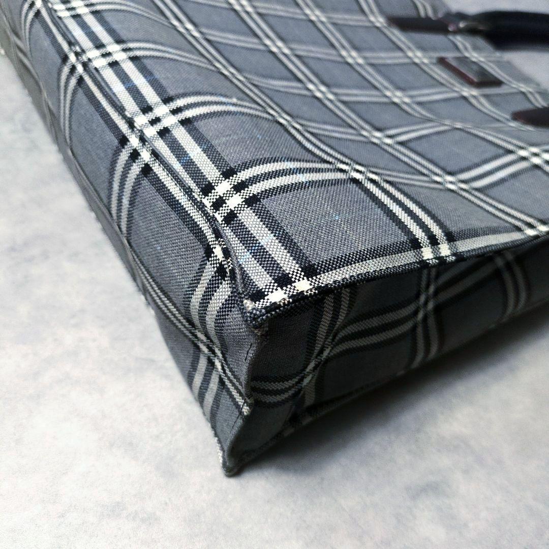 BURBERRY ブラックレーベル ノバチェック トートバッグ レザー使い