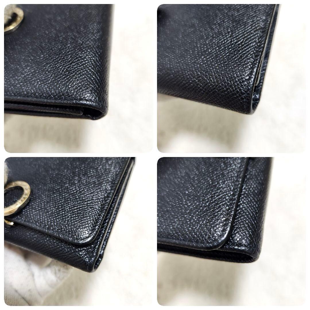 ✨極美品　現行　RFID搭載✨ブルガリ　三つ折り　ロゴクリップ　サークルロゴ　黒