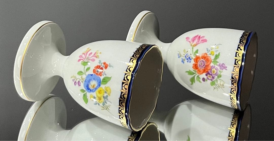 Meissen マイセン/※1級品 Ａカンテ 金彩フラワー　エッグスタンド　C