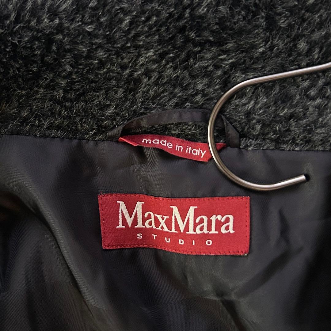 極美品 マックスマーラ 高級アルパカ混 シャギーコート テディ 女優襟