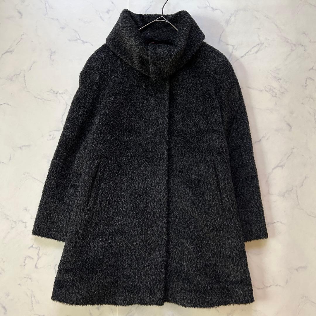 極美品 マックスマーラ 高級アルパカ混 シャギーコート テディ 女優襟