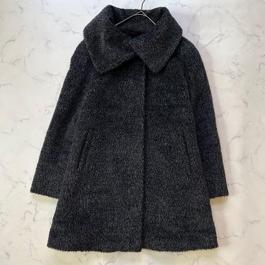 極美品 マックスマーラ 高級アルパカ混 シャギーコート テディ 女優襟