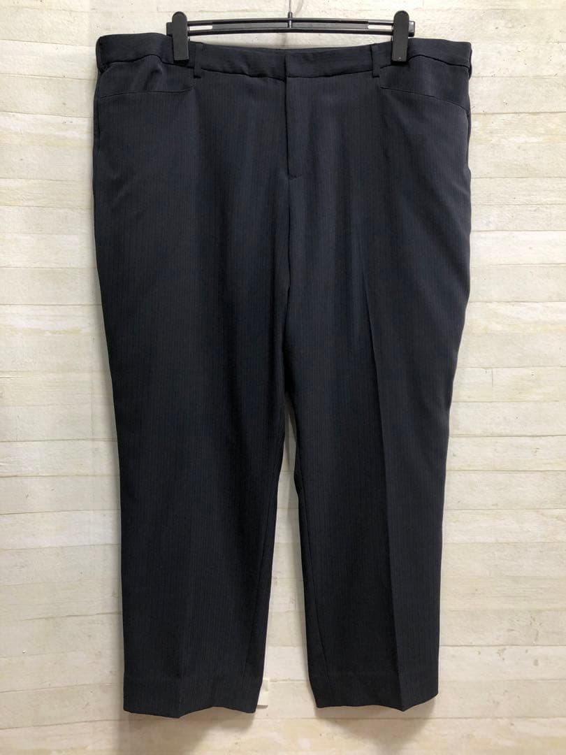新品☆6L紺系ストライプ♪ストレッチパンツスーツ♪お仕事・通勤〇G284