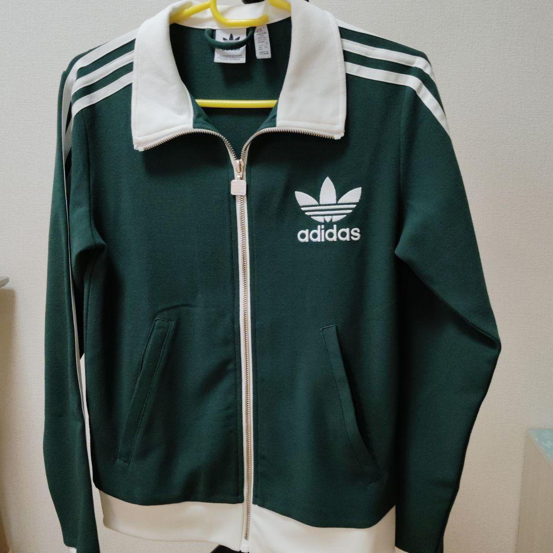 adidasトラックジャケット深緑/白XS 新品未使用品
