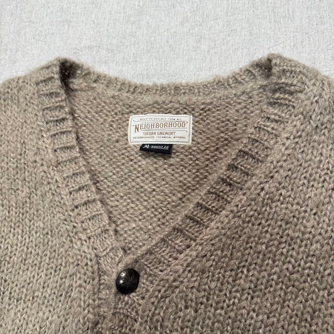 NEIGHBORHOOD モヘア混 12AWカーディガン ベージュ M