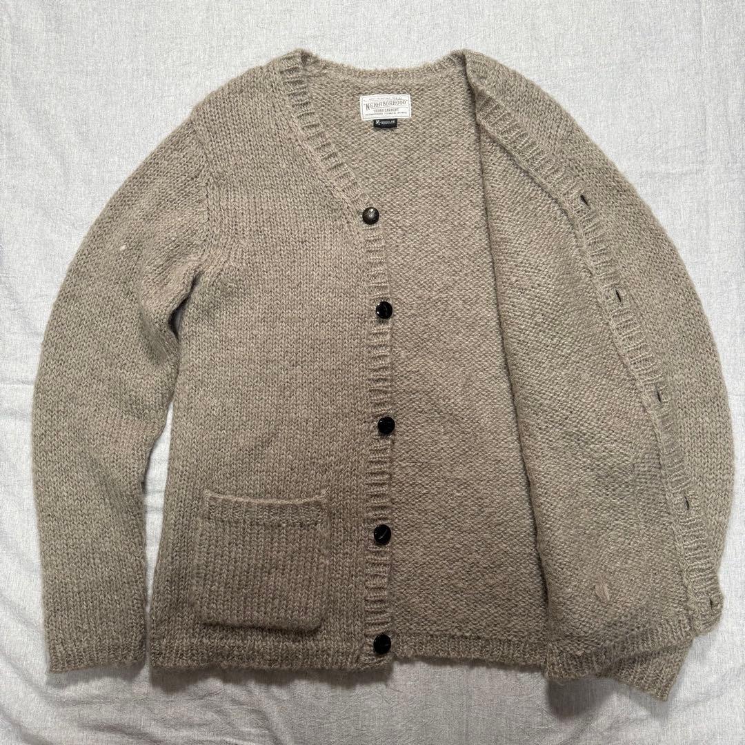 NEIGHBORHOOD モヘア混 12AWカーディガン ベージュ M