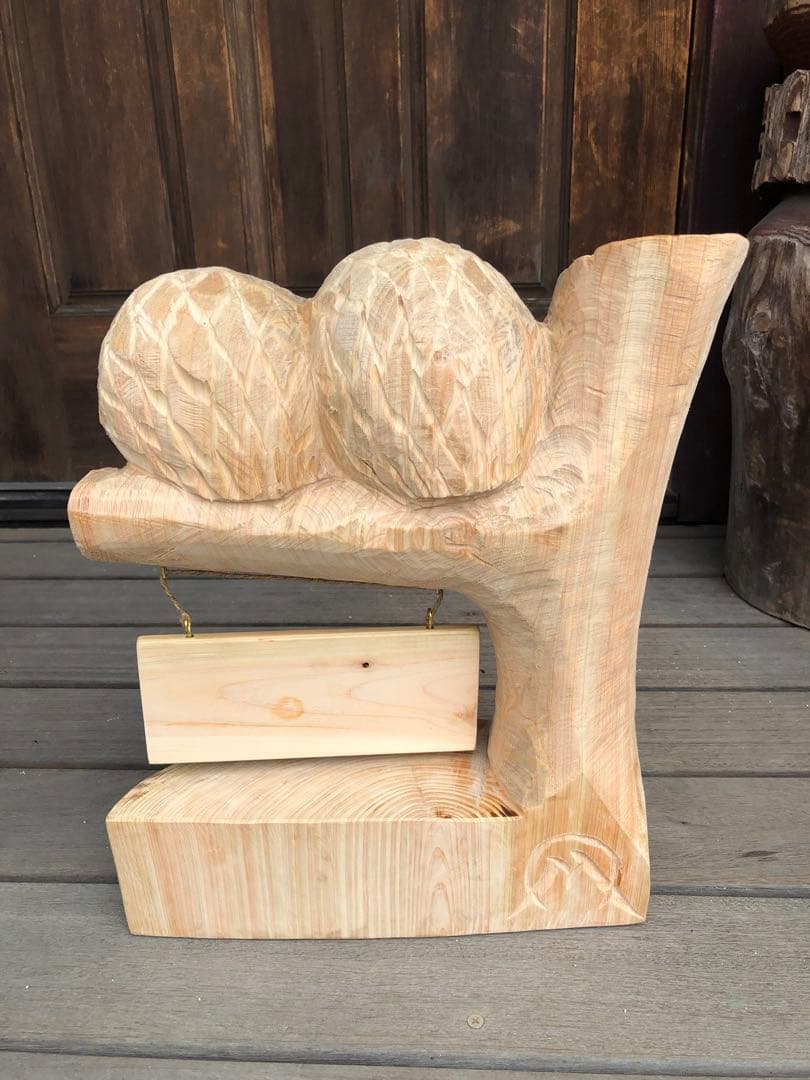 【チェンソーアート】夫婦フクロウのオブジェ