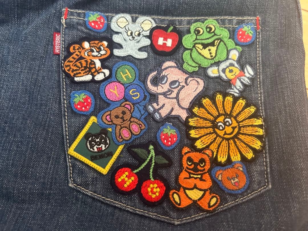 HYSTERIC GLAMURデニム サロペット ジャンパースカート ワッペン