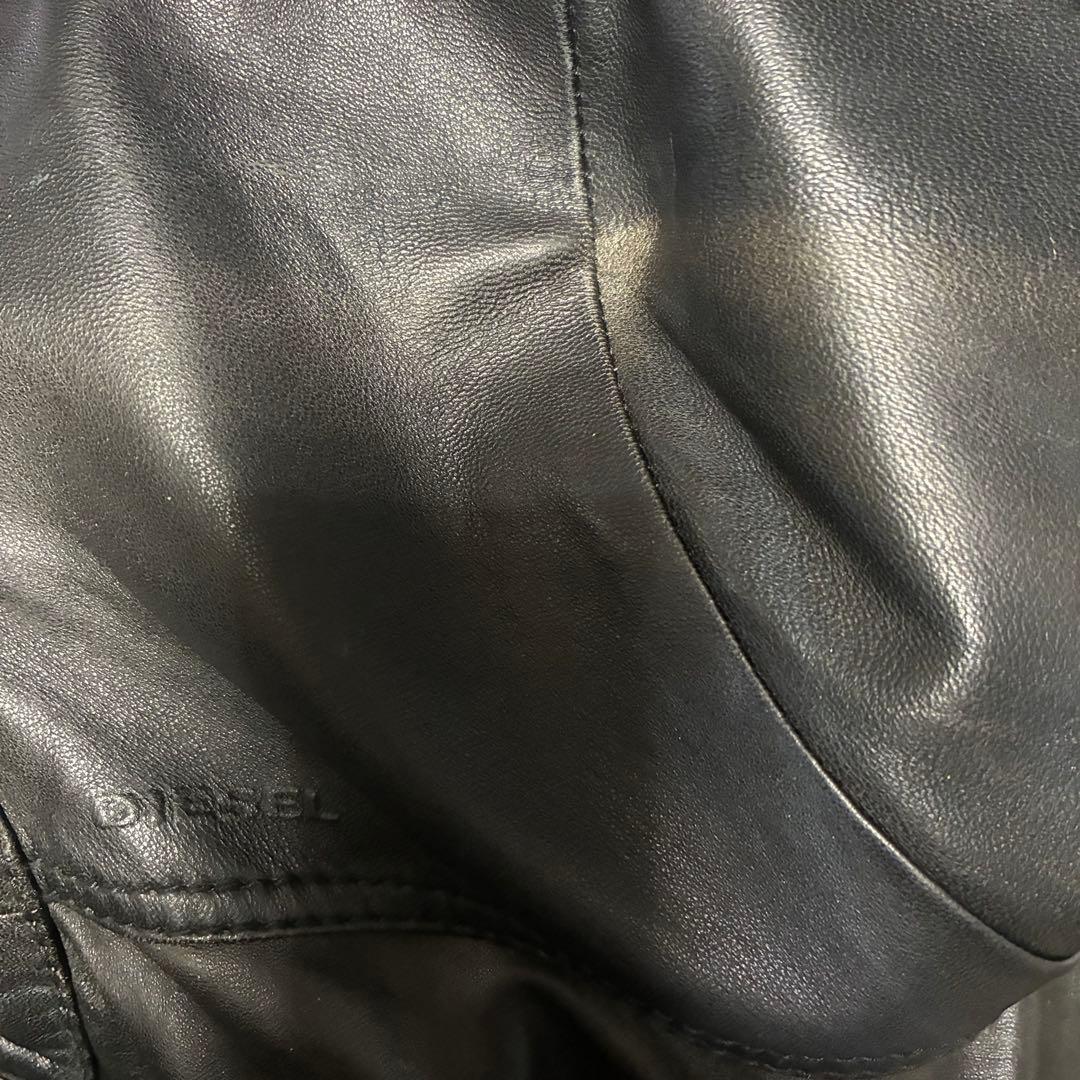 DIESELディーゼル 羊革ラムレザージャケット シングルライダース Sサイズ