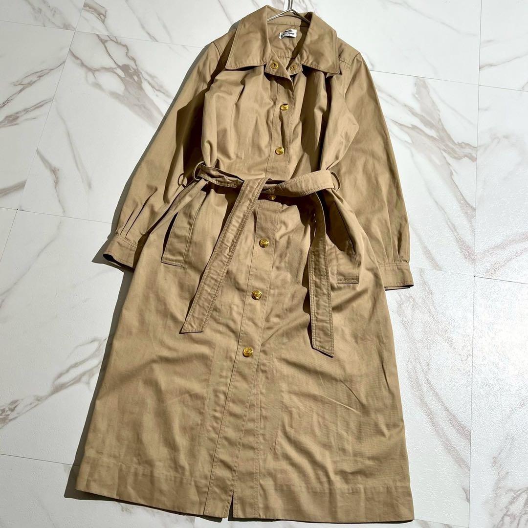 CELINE セリーヌ　トレンチコート　ベルト　金ボタン　ダブル