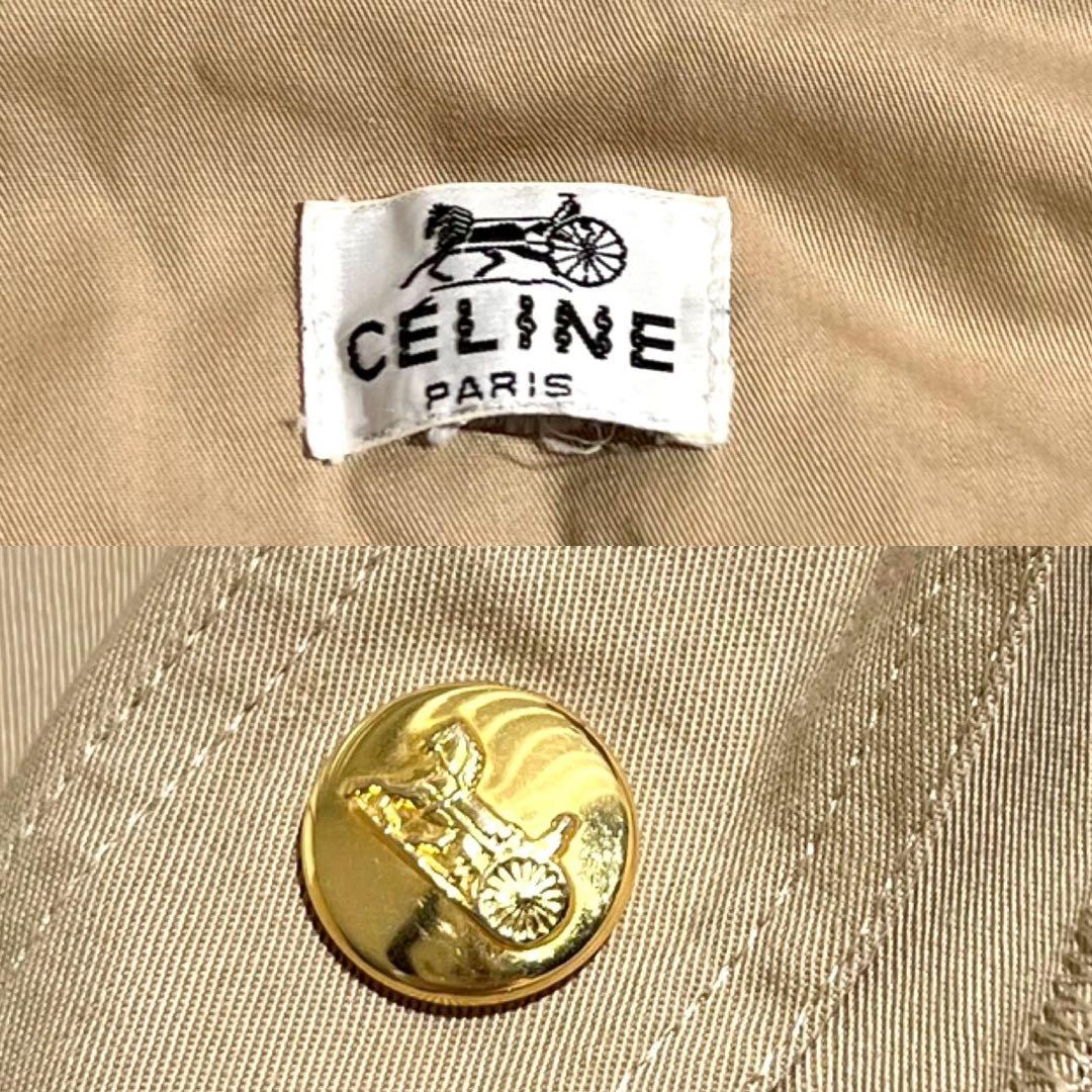 CELINE セリーヌ　トレンチコート　ベルト　金ボタン　ダブル