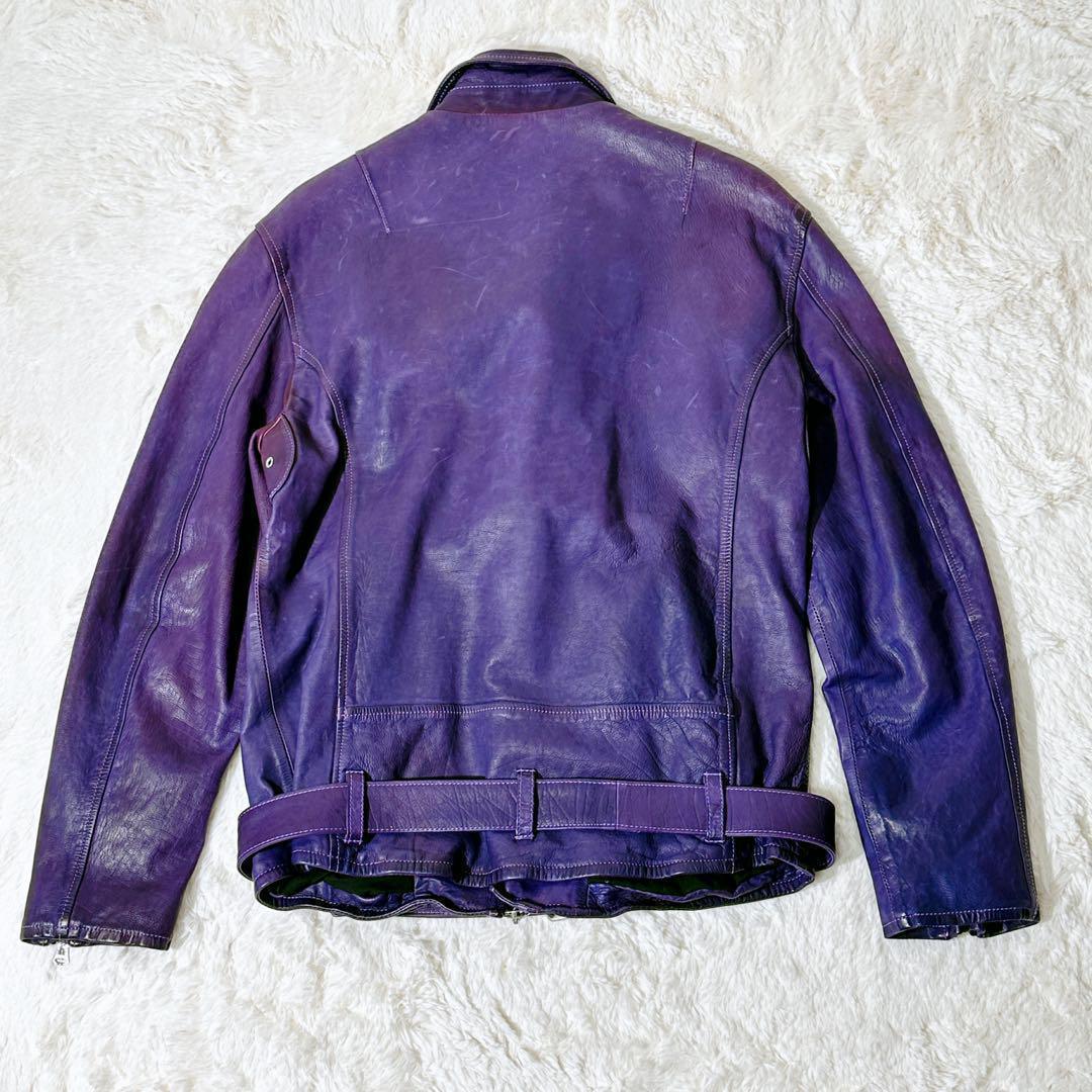 イサムカタヤマバックラッシュ ダブル ライダース ジャパンショルダー 紫 L