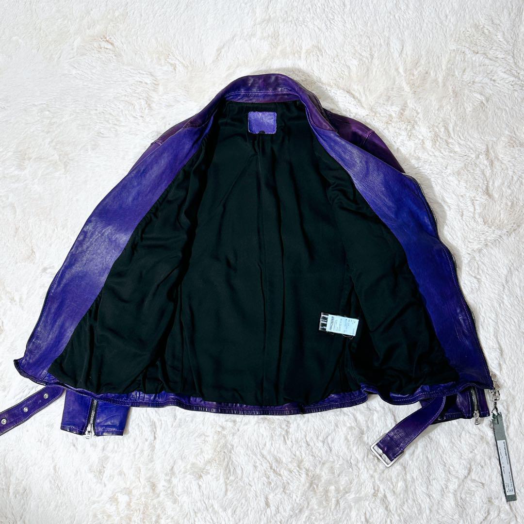 イサムカタヤマバックラッシュ ダブル ライダース ジャパンショルダー 紫 L