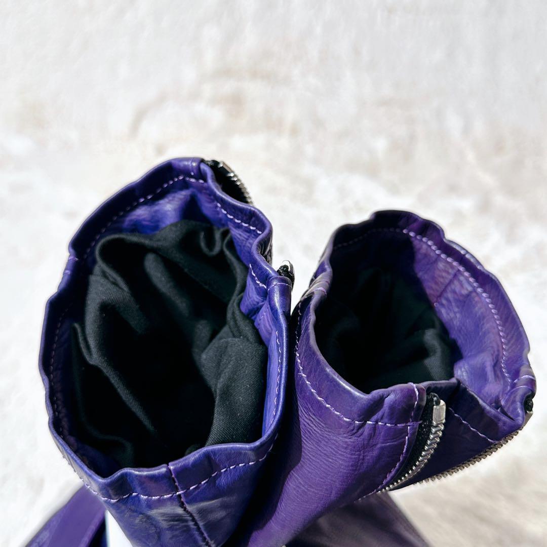 イサムカタヤマバックラッシュ ダブル ライダース ジャパンショルダー 紫 L