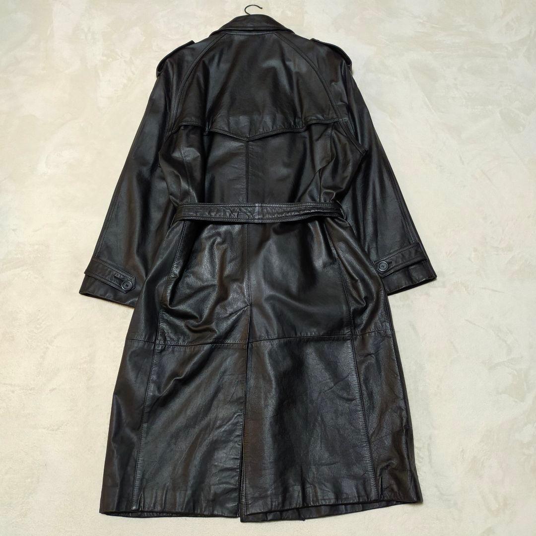 オールレザー　スーパーロングトレンチコート　本革　L〜XL程度