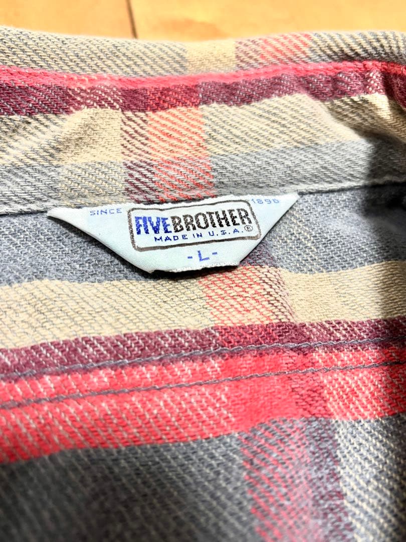 FIVE BROTHER チェック柄シャツ Lサイズ　usa製