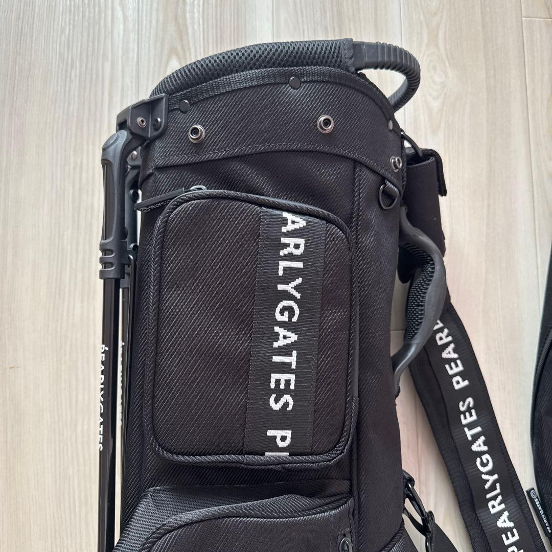 【ラウンド1回】パーリーゲイツ　キャディバッグ　黒　ブラック　軽量　スタンド式