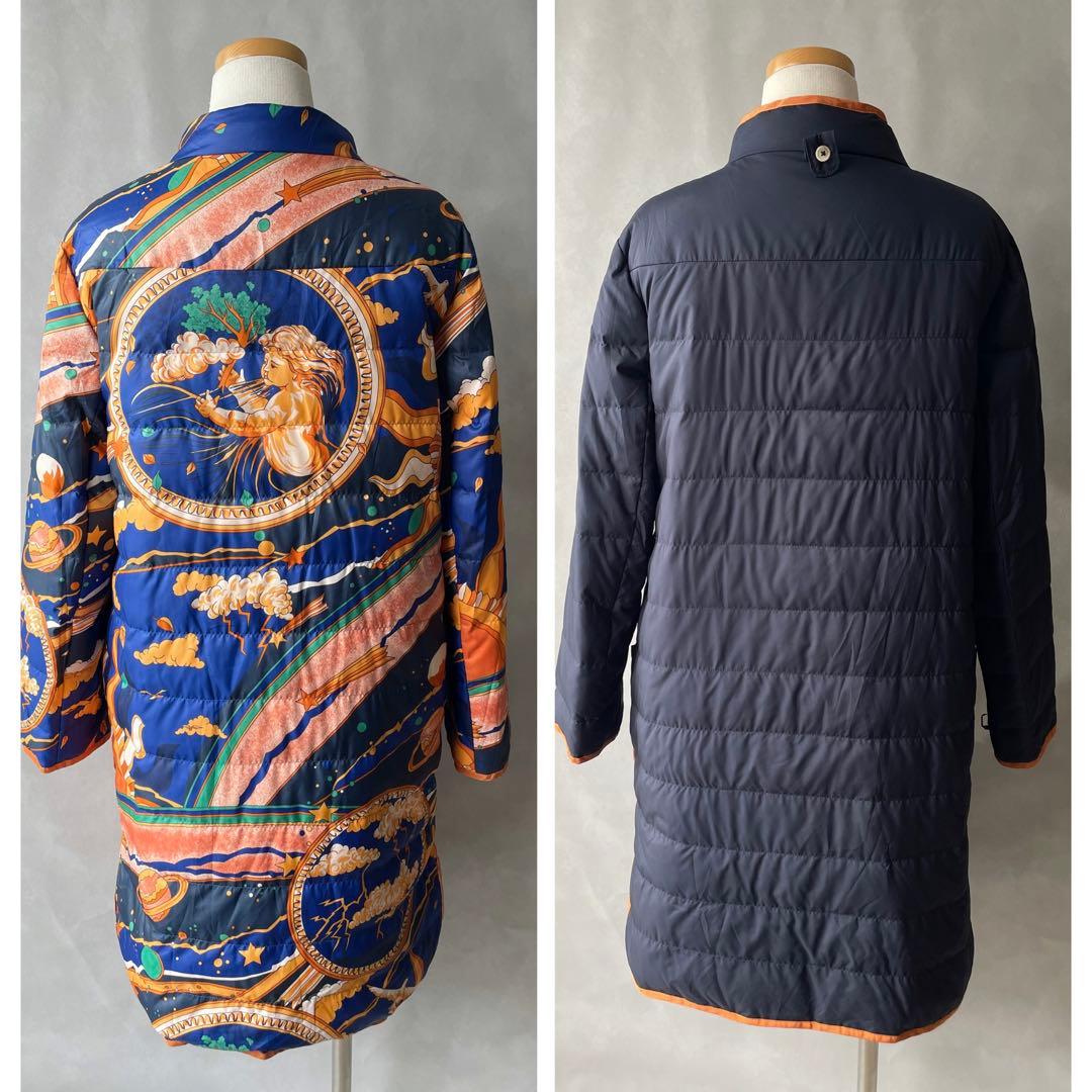 極美品✨ジュンコシマダ　インナーダウン付き　トレンチコート　伸縮有　L 40 紺