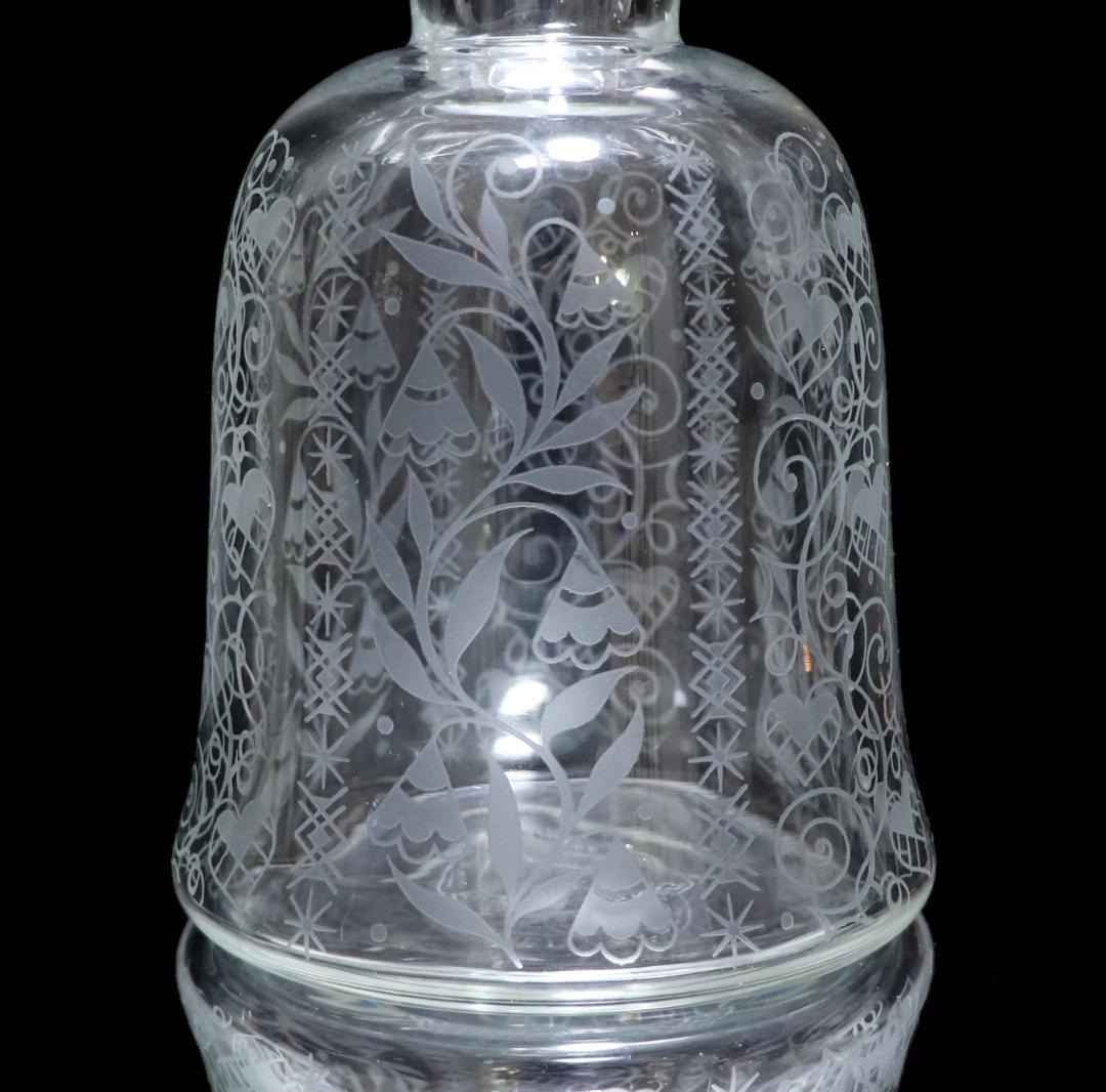 オールド・バカラ ジョルジュ・シュバリエ 植物文 大型 デカンタ 23cm
