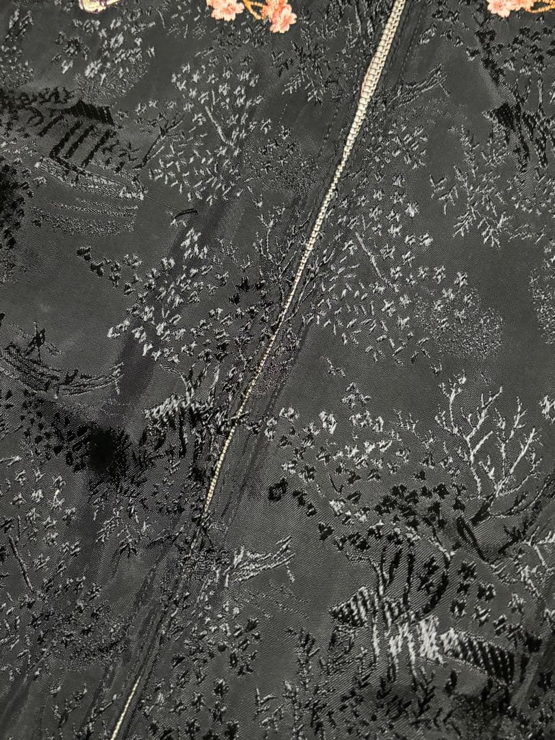 希少　完売品　花旅楽団 野晒　骸骨　 妖怪 和柄 刺繍　リバーシブル　黒