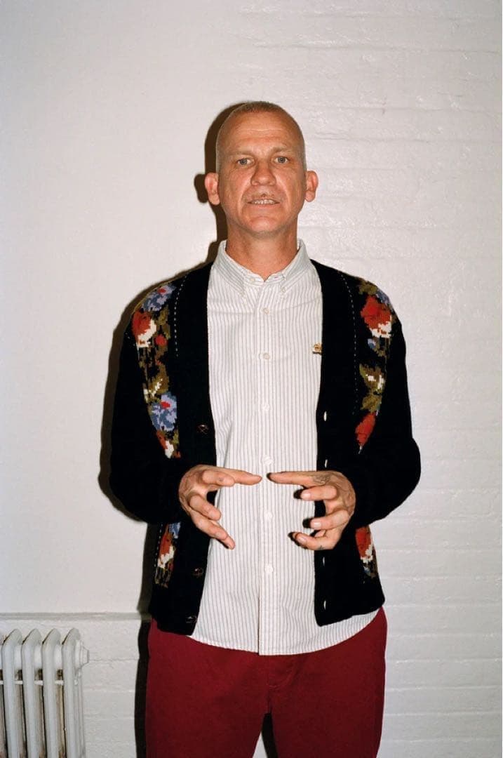 超美品 XL Supreme Floral Stripe Cardigan 黒