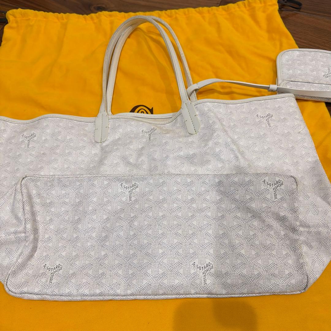 GOYARD ゴヤール サンルイPM トートバッグ　新品ポーチ付き　ホワイト　白