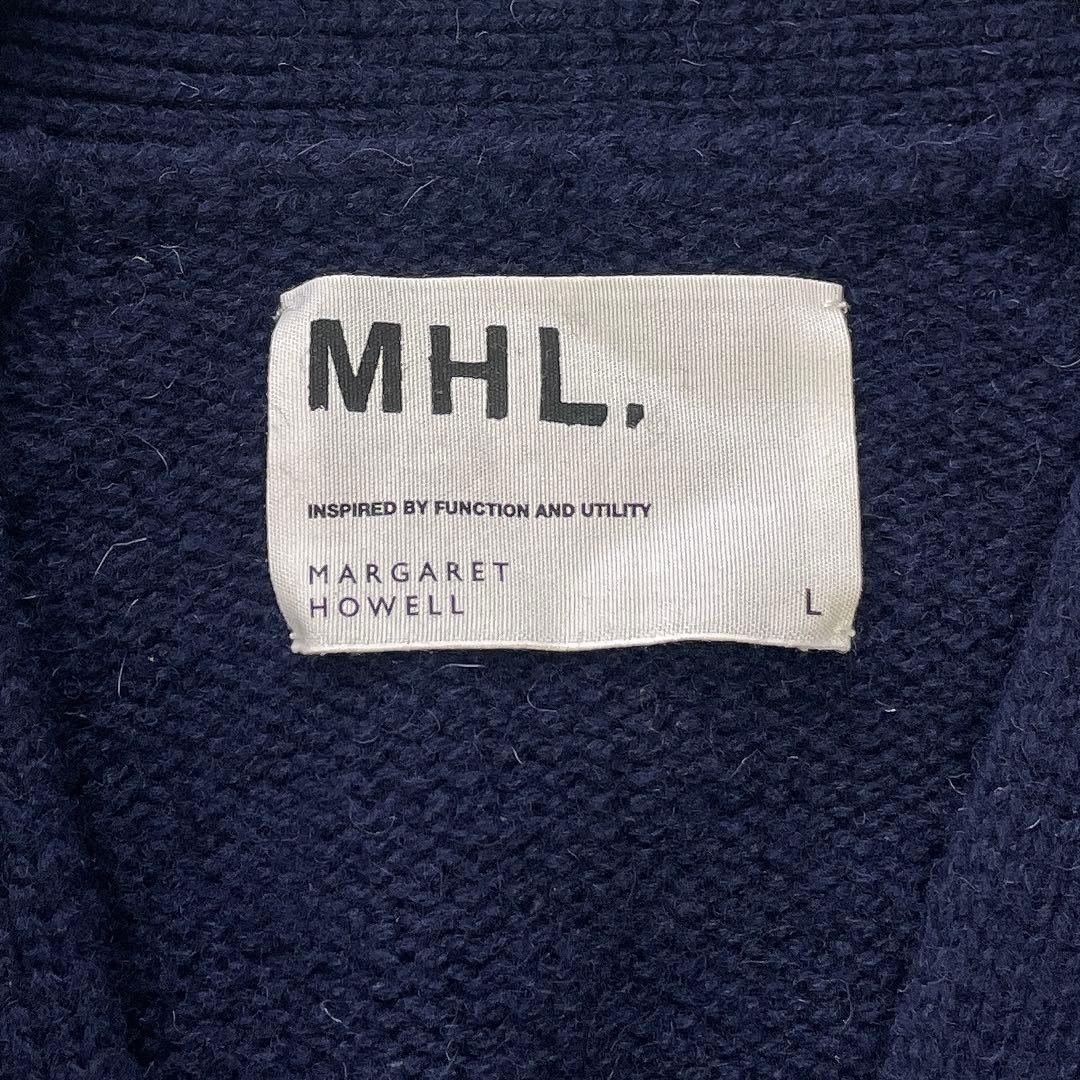 人気のLサイズ✨MHL. マーガレットハウエル 厚手ウールニットカーディガン 紺