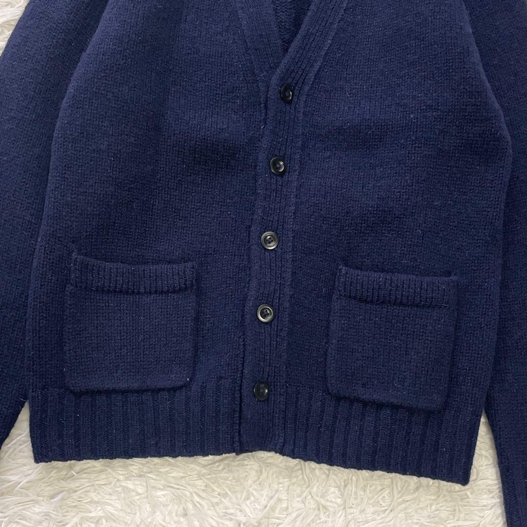 人気のLサイズ✨MHL. マーガレットハウエル 厚手ウールニットカーディガン 紺